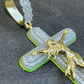 Glow In Dark Cross Jesus Iced Pendant  customdiamjewel   