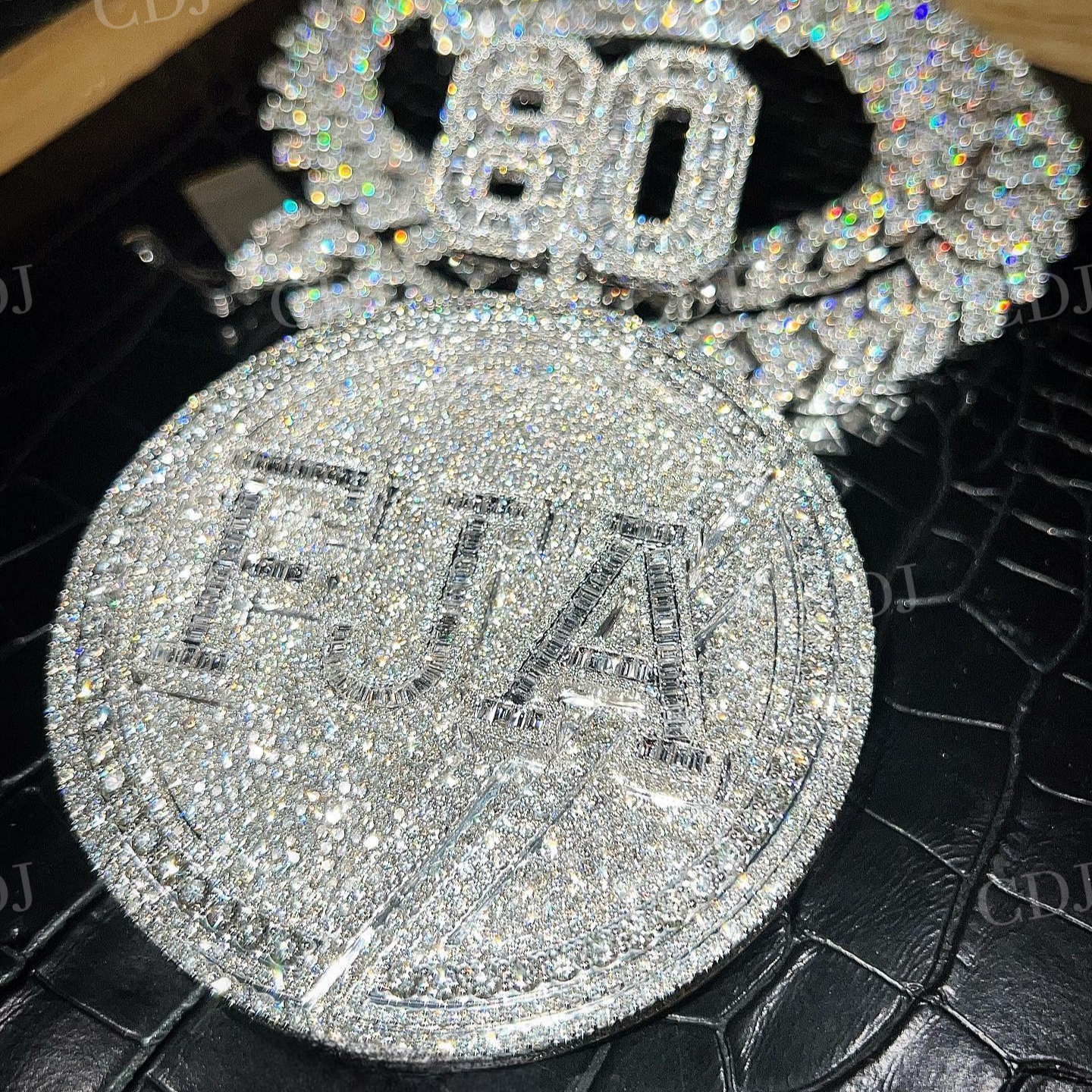 Custom FJA letter Hip Hop Iced Out Diamond Jewelry hip hop jewelry customdiamjewel   