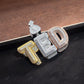 Iced Out TED Letter White Rose And Yellow Gold Hip Hop Pendant hip hop jewelry customdiamjewel   