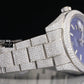 Luxury Design 24.50 CTW Blue Dial Stainless Steel Moissanite Diamond Watches  customdiamjewel   