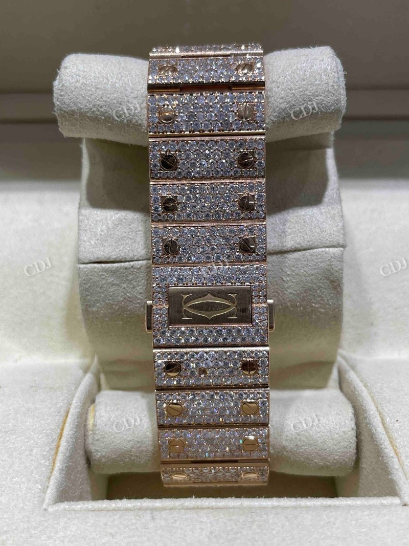 Exquisite 41mm Cartier Santos Bust Down Watch customdiamjewel