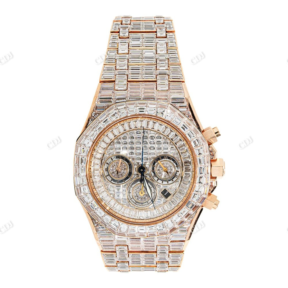 AP Iced Out Baguette Cut Moissanite Studded Diamond Watch  customdiamjewel   