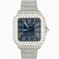 Blue Dial Custom Cartier Diamond Watch  customdiamjewel   