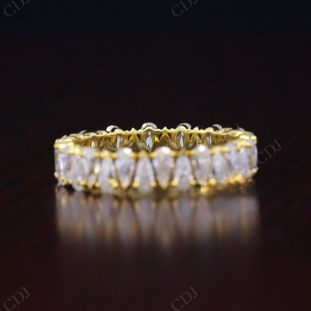 Alternative 6.40CTW Pear Lab Grown Diamond Full Eternity Wedding Band  customdiamjewel 10KT Yellow Gold VVS-EF