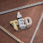 Iced Out TED Letter White Rose And Yellow Gold Hip Hop Pendant hip hop jewelry customdiamjewel   