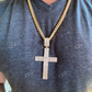 Baguette Iced Out Cross Pendent For Men  customdiamjewel   