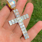 Baguette Iced Out Cross Pendent For Men  customdiamjewel   