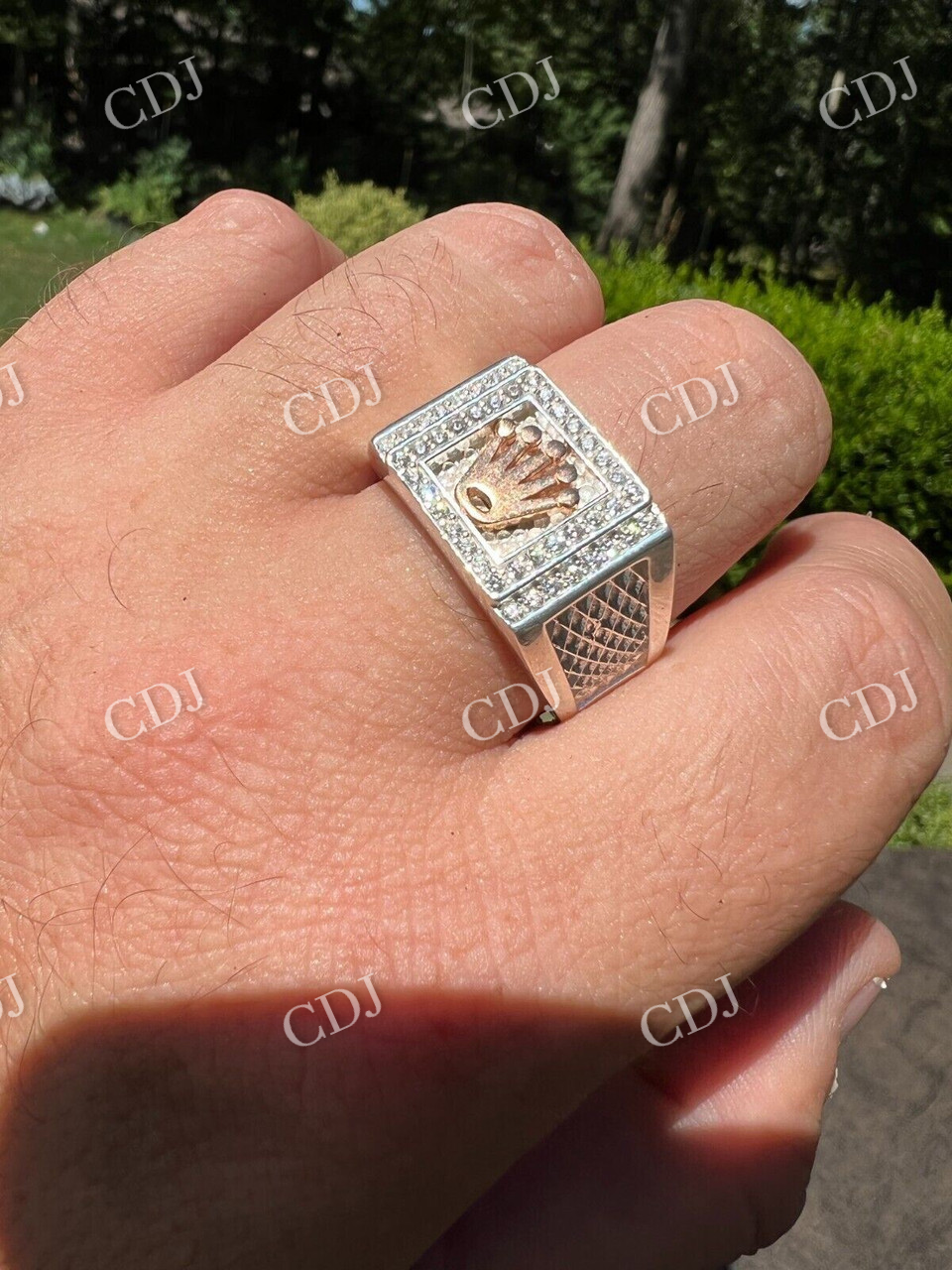 Iced Out Crown Hip Hop Diamond Ring  customdiamjewel   