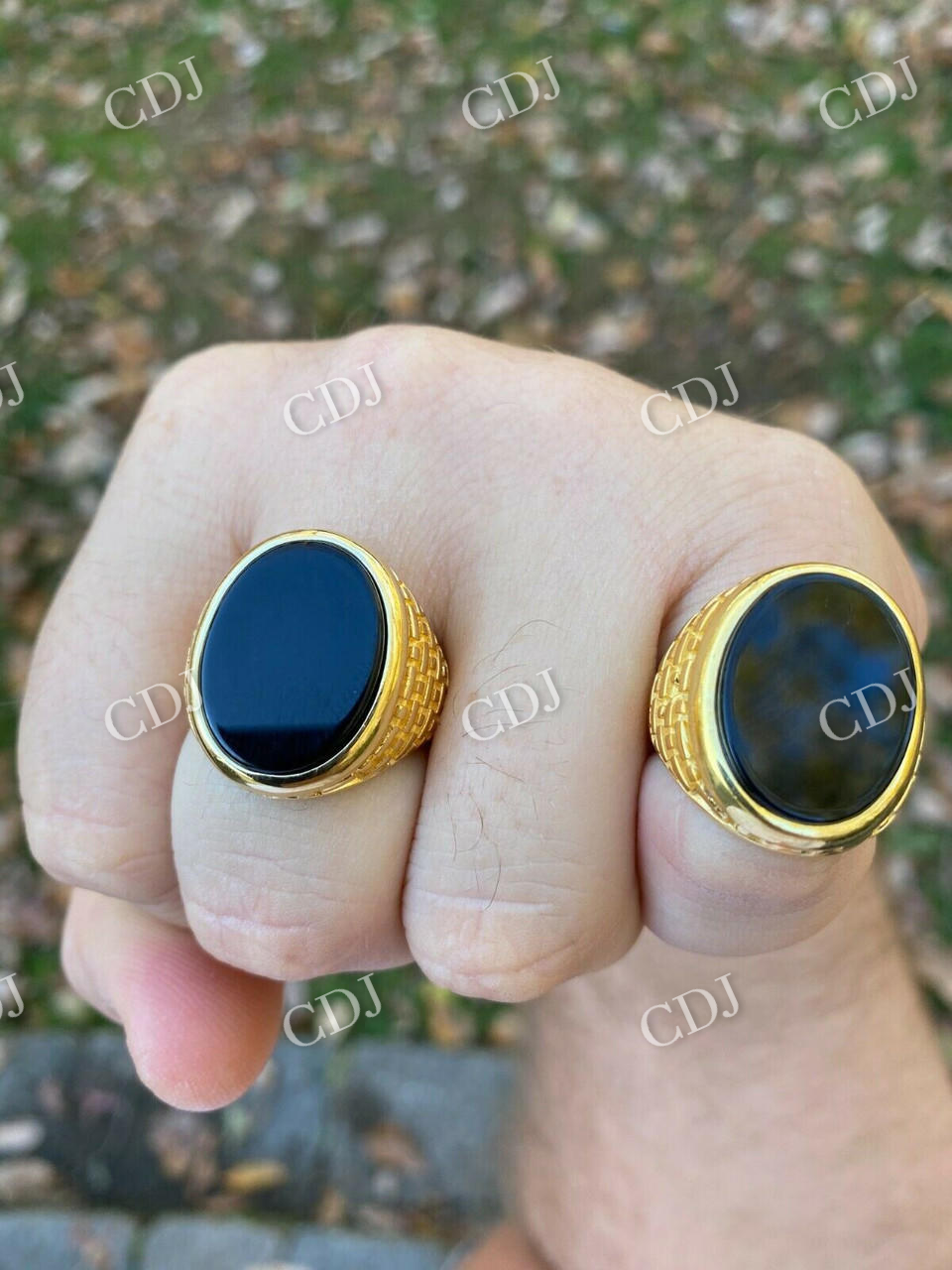 14k Gold Black Onyx Stone Mens Ring  customdiamjewel   