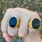 14k Gold Black Onyx Stone Mens Ring  customdiamjewel   