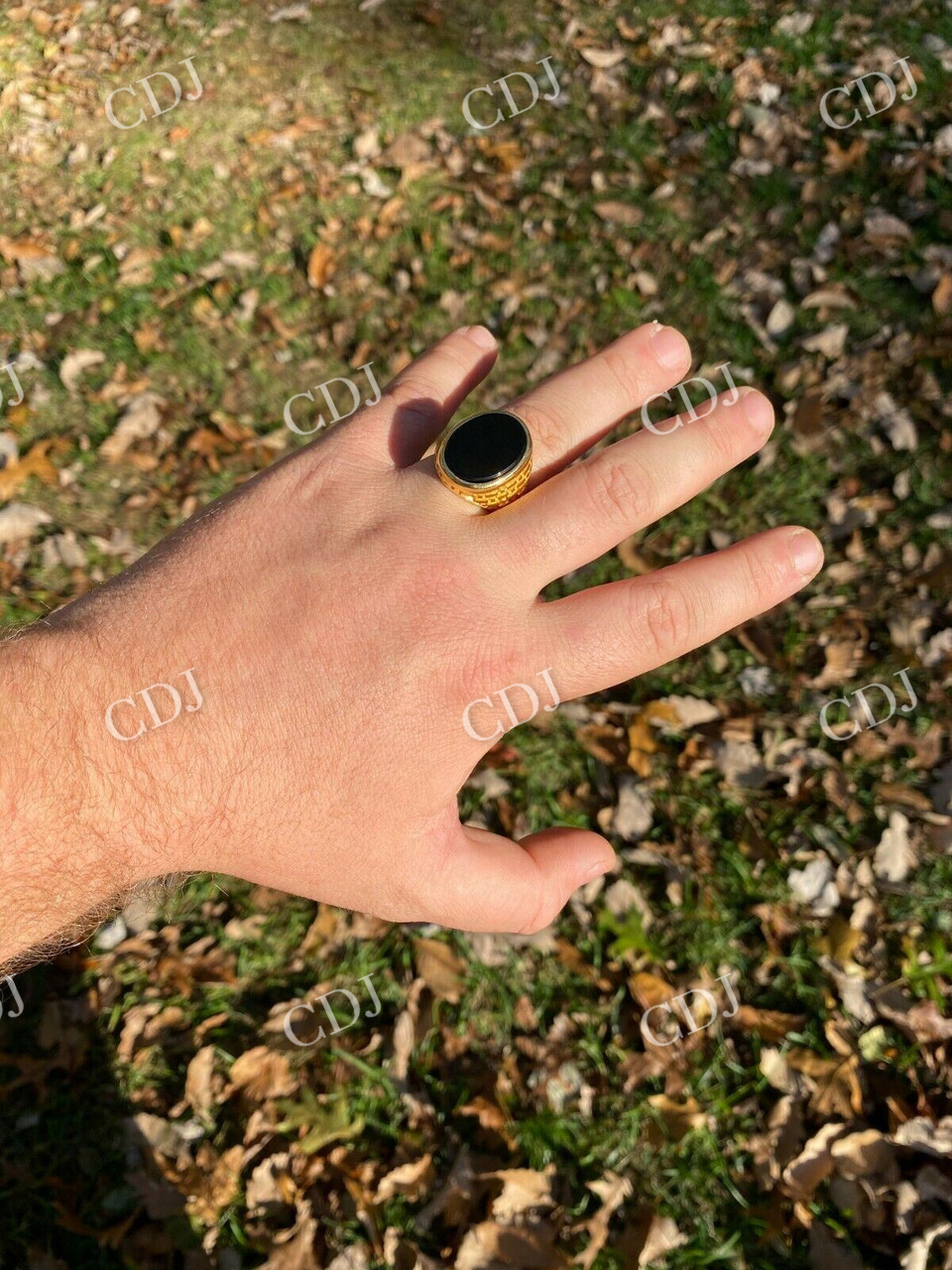 14k Gold Black Onyx Stone Mens Ring  customdiamjewel   