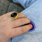 14k Gold Black Onyx Stone Mens Ring  customdiamjewel   