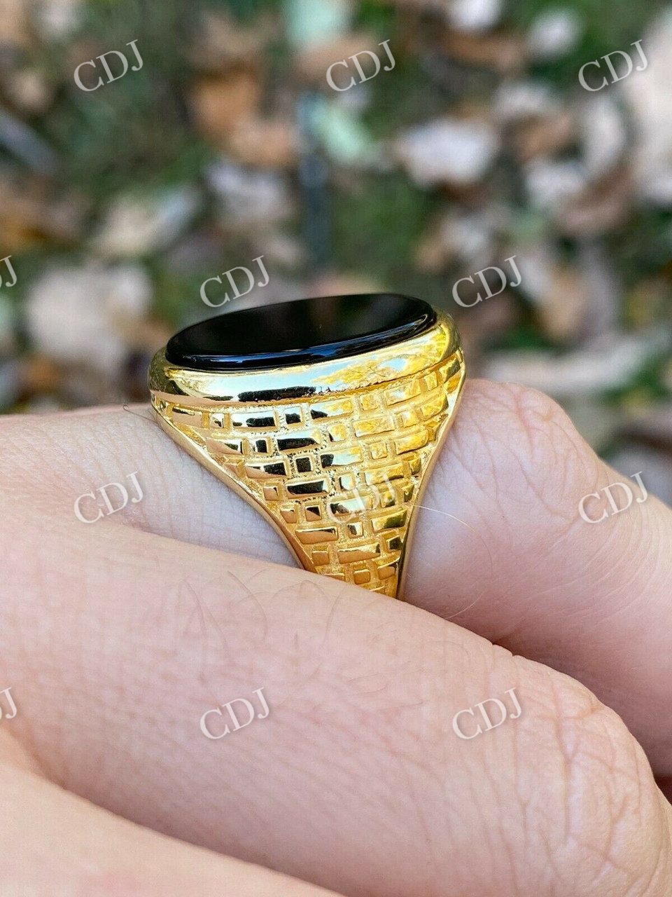 14k Gold Black Onyx Stone Mens Ring  customdiamjewel   