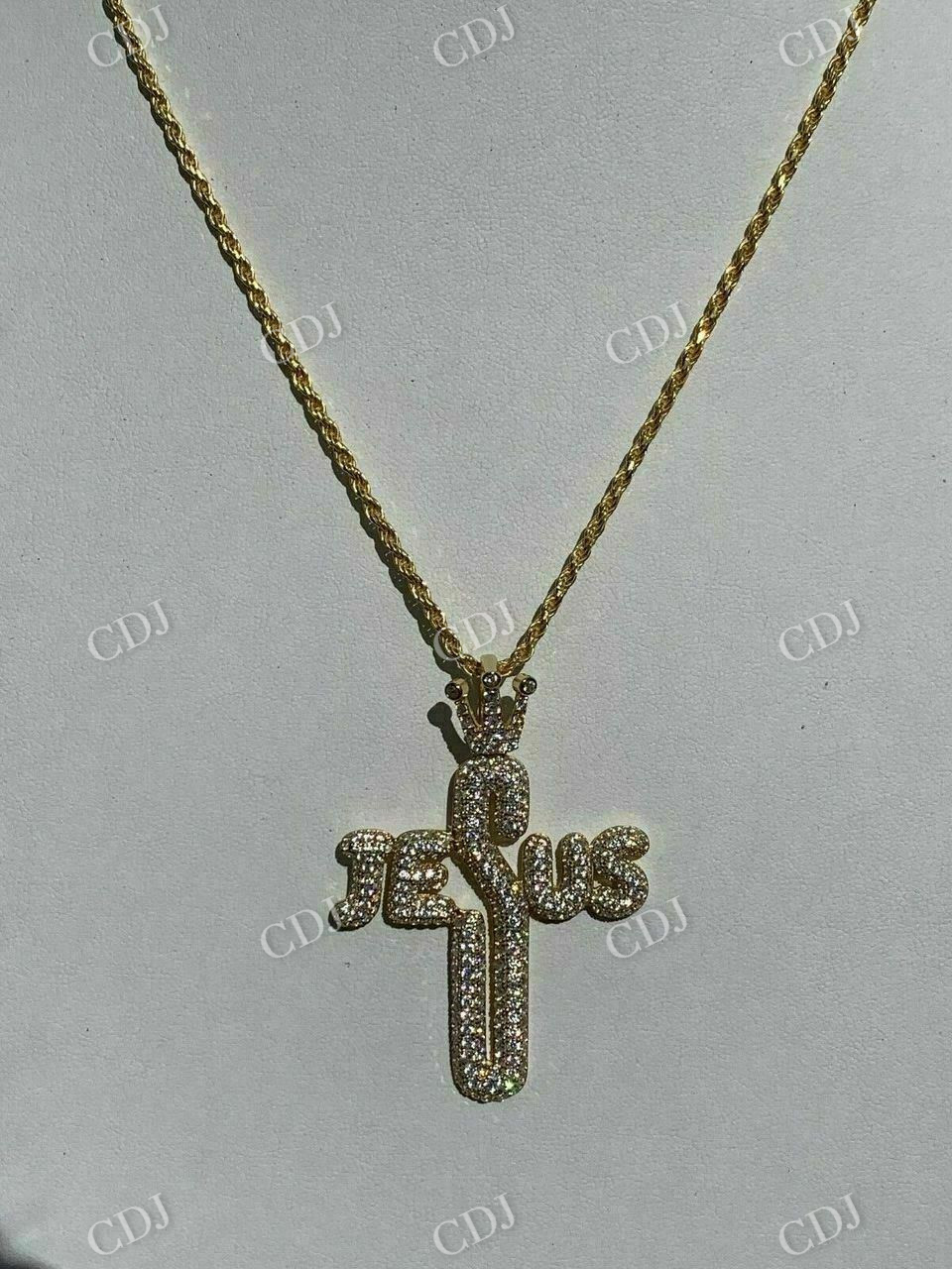 14K Gold Jesus Piece Pendant  customdiamjewel   