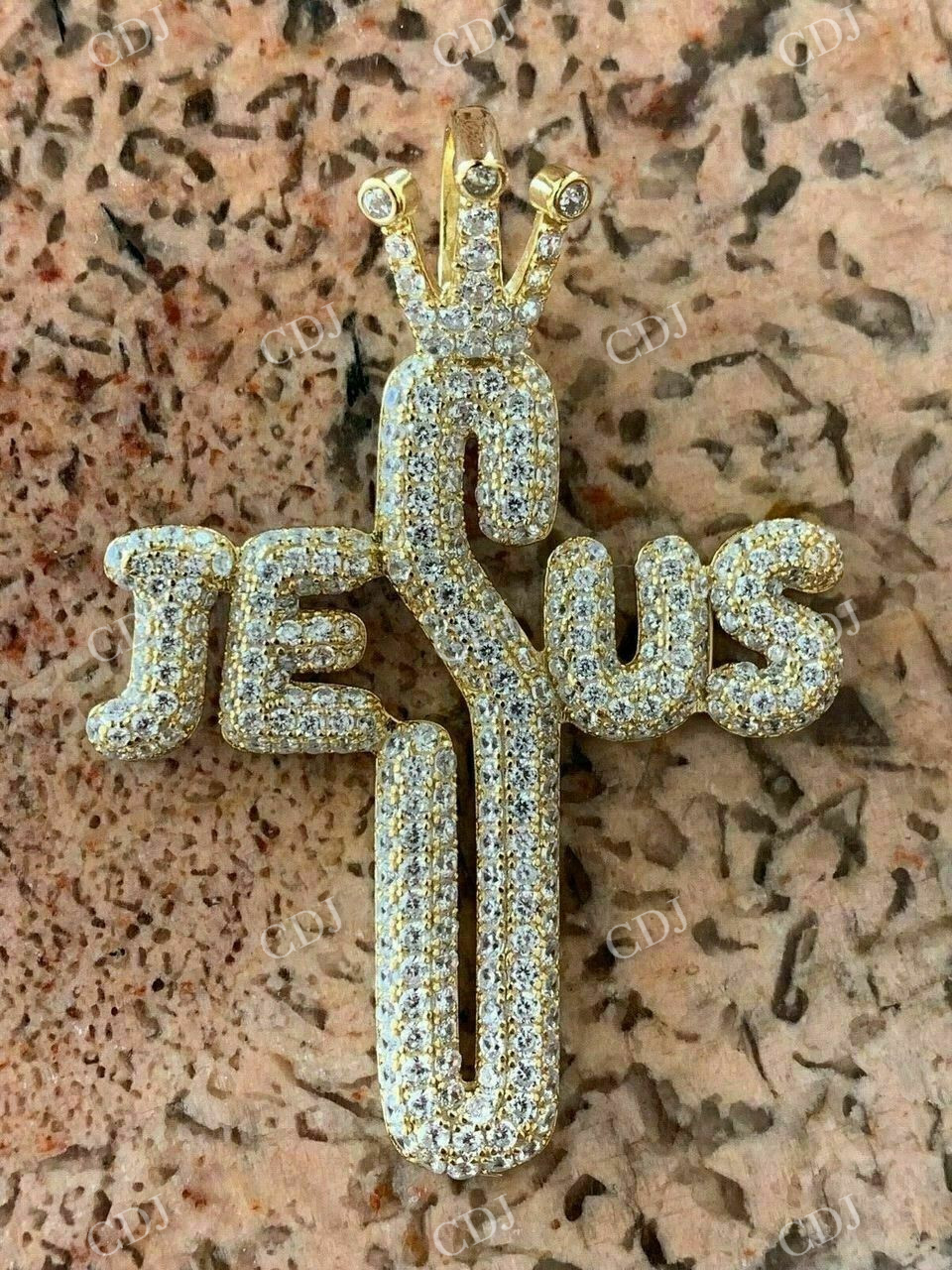 14K Gold Jesus Piece Pendant  customdiamjewel   