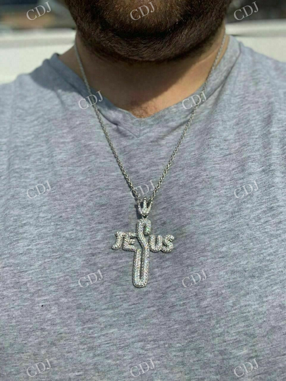 14K Gold Jesus Piece Pendant  customdiamjewel   