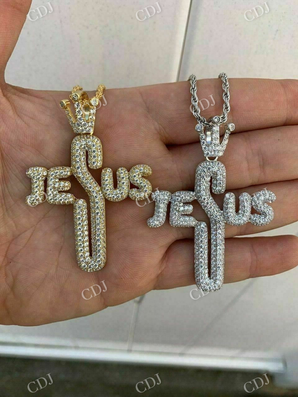 14K Gold Jesus Piece Pendant  customdiamjewel   