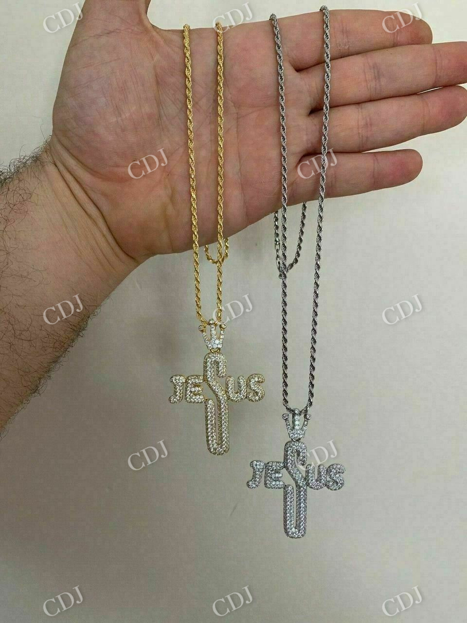 14K Gold Jesus Piece Pendant  customdiamjewel   