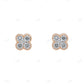 4 Big Diamond Rose Gold Plated Studded Earrings hip hop jewelry CustomDiamJewel