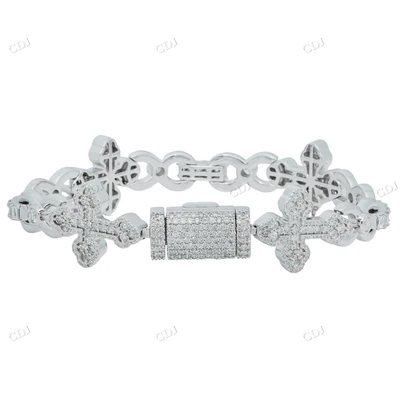 Stylish Infinity Cross Diamond Bracelet hip hop jewelry CustomDiamJewel