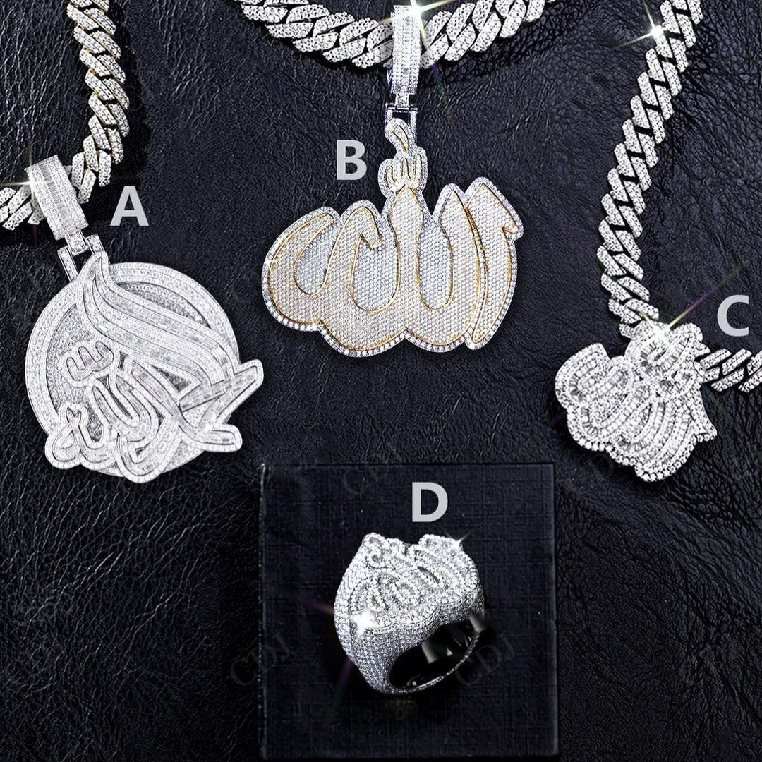 Fully Iced out Hip Hop Islam religion Pendant hip hop jewelry CustomDiamJewel   