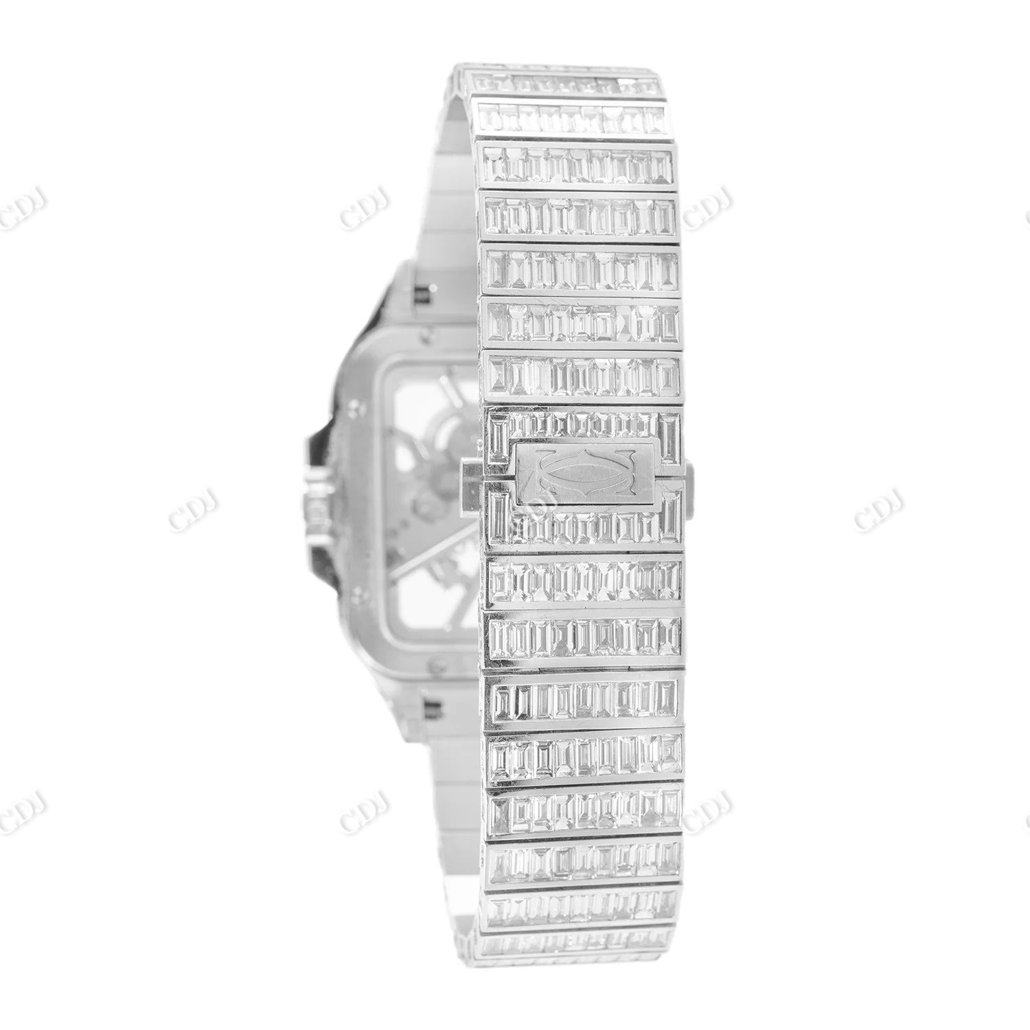 Fully Iced Out Baguette Moissanite Watch  customdiamjewel   