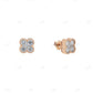 4 Big Diamond Rose Gold Plated Studded Earrings hip hop jewelry CustomDiamJewel