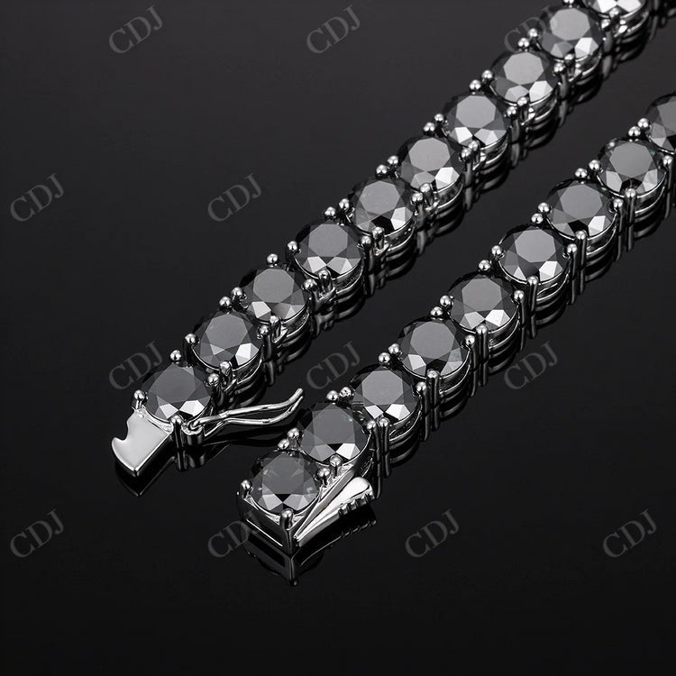 Black Diamond Handmade Tennis Chain  CustomDiamJewel   