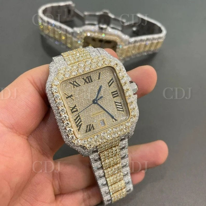 Luxury Custom Iced Out Buss Down Hip Hop watch VVS Moissanite Pass Tester Watches Stainless Steel gold plated watches Wholesaler  customdiamjewel   