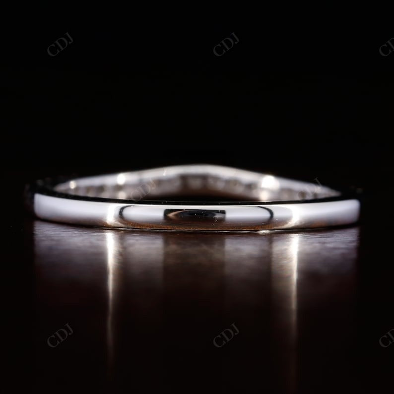 0.60CTW Round Lab Grown Diamond Curved Stacking Wedding Band  customdiamjewel   