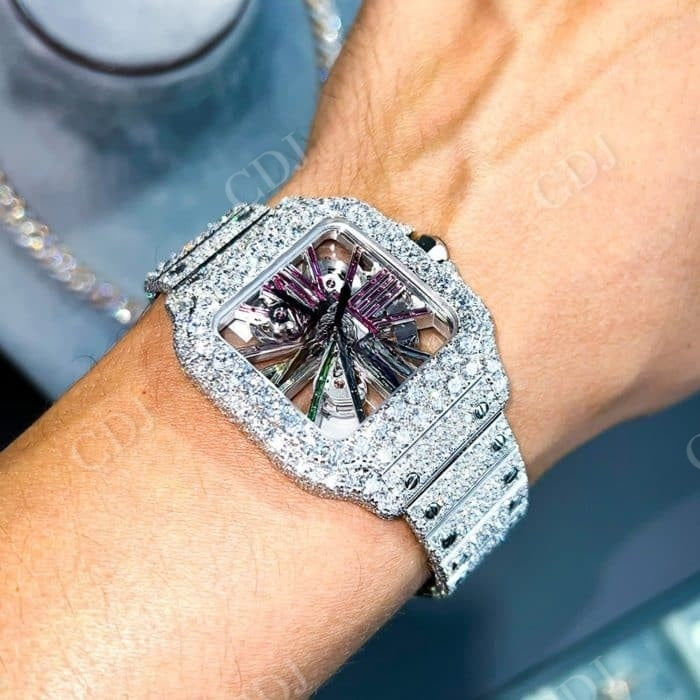 Cartier Skeleton Custom Diamond Watch  customdiamjewel   