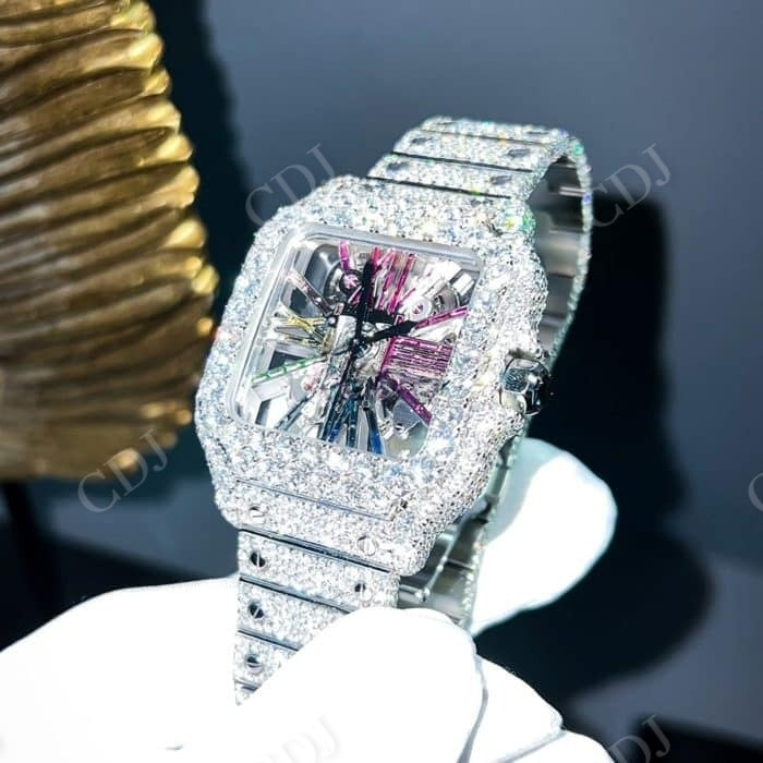 Cartier Skeleton Custom Diamond Watch  customdiamjewel   