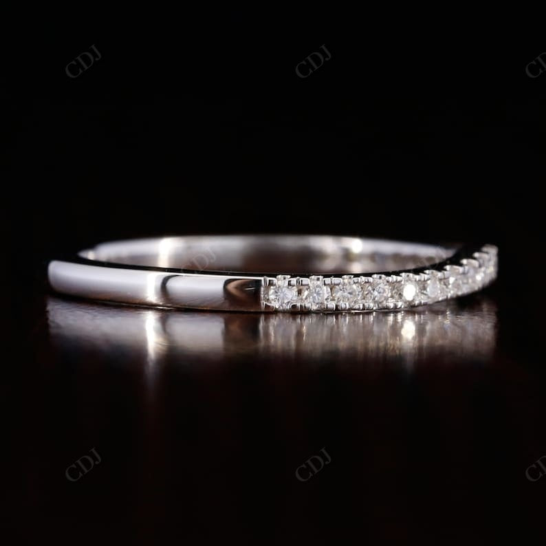 0.60CTW Round Lab Grown Diamond Curved Stacking Wedding Band  customdiamjewel   