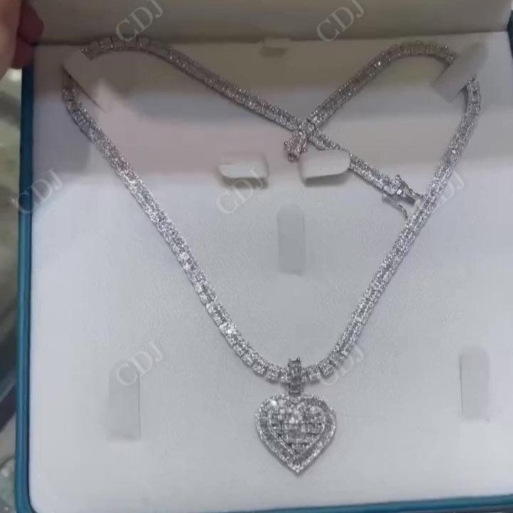 Hip Hop Iced Out Luxury Heart Shape Necklace hip hop jewelry CustomDiamJewel   