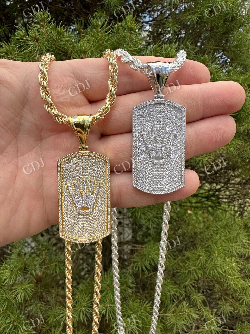 Gold King Dog Iced Pendant  customdiamjewel   