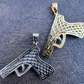 Gold Gun Hip Hop Pendant  customdiamjewel   