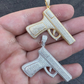 Gold Gun Hip Hop Pendant  customdiamjewel   