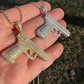 Gold Gun Hip Hop Pendant  customdiamjewel   