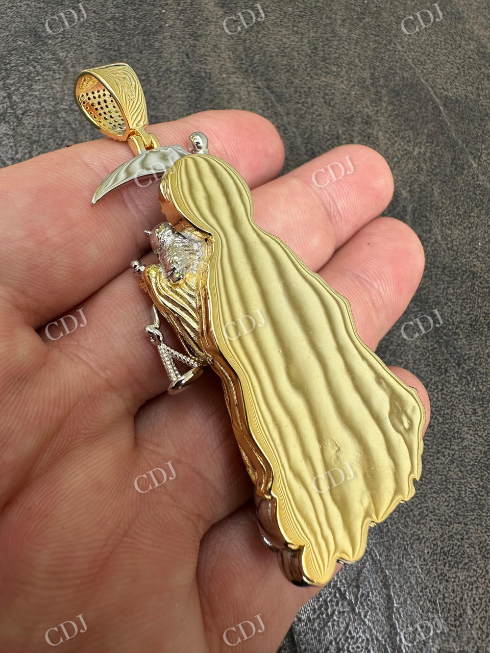 Santa Muerte Grim Reaper Pendant  customdiamjewel   