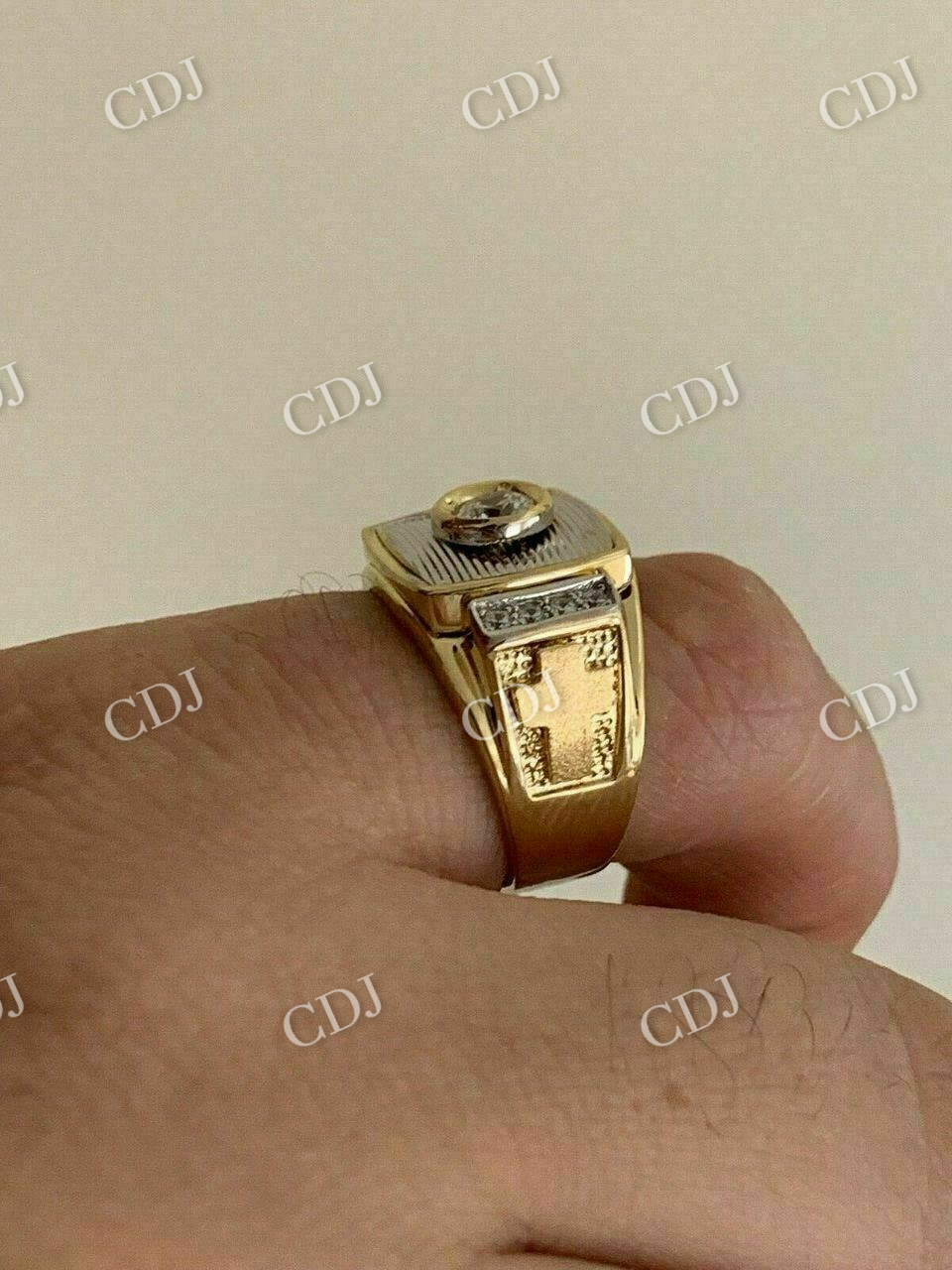 Men's 14K Gold ICY Diamond Ring  customdiamjewel   