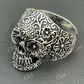 Men's Flower Skull Hip Hop Ring  customdiamjewel   