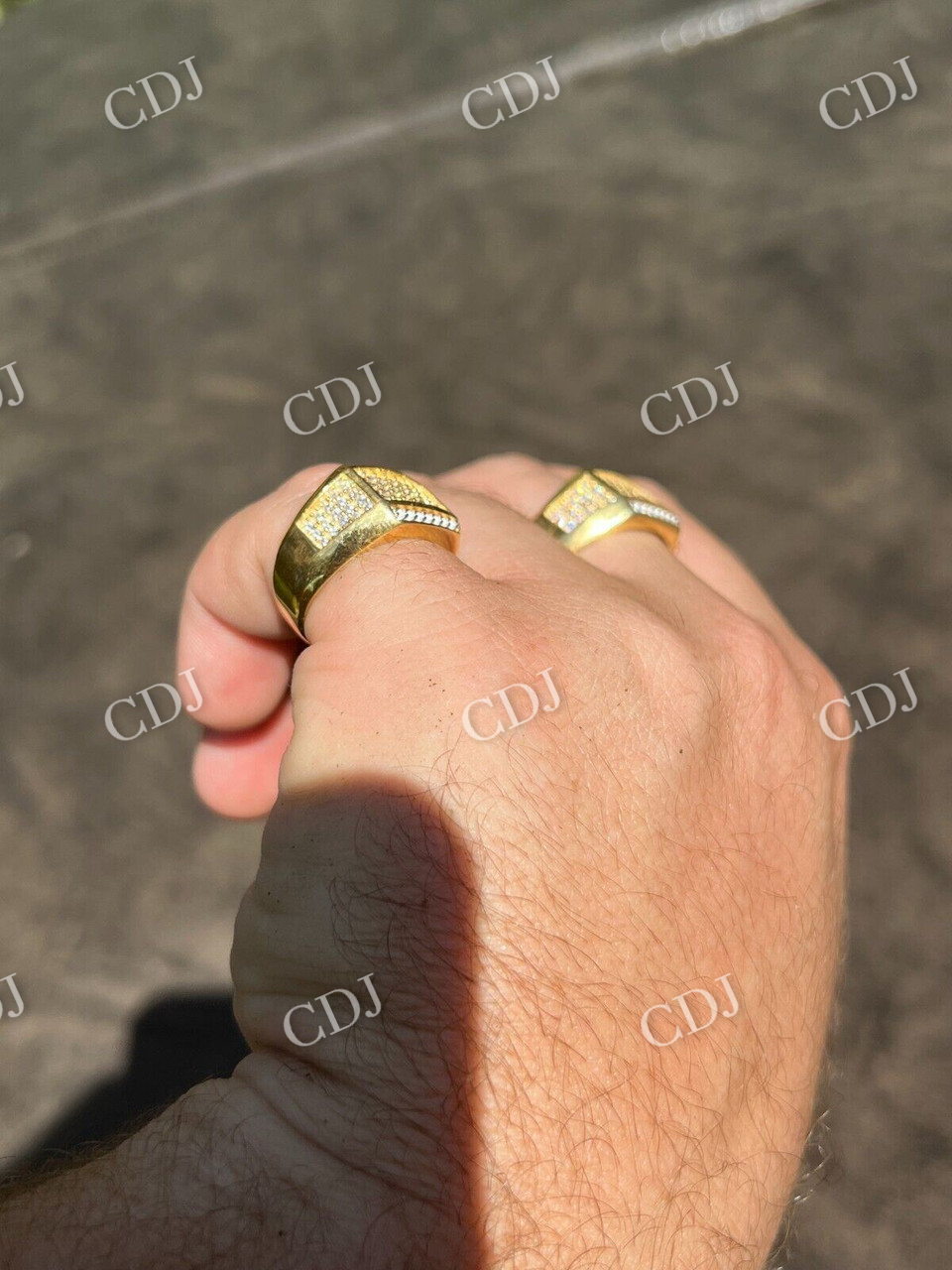 Hip Hop Diamond Yellow Gold Ring For Men's  customdiamjewel   