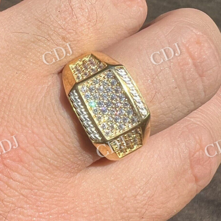 Hip Hop Diamond Yellow Gold Ring For Men's  customdiamjewel   