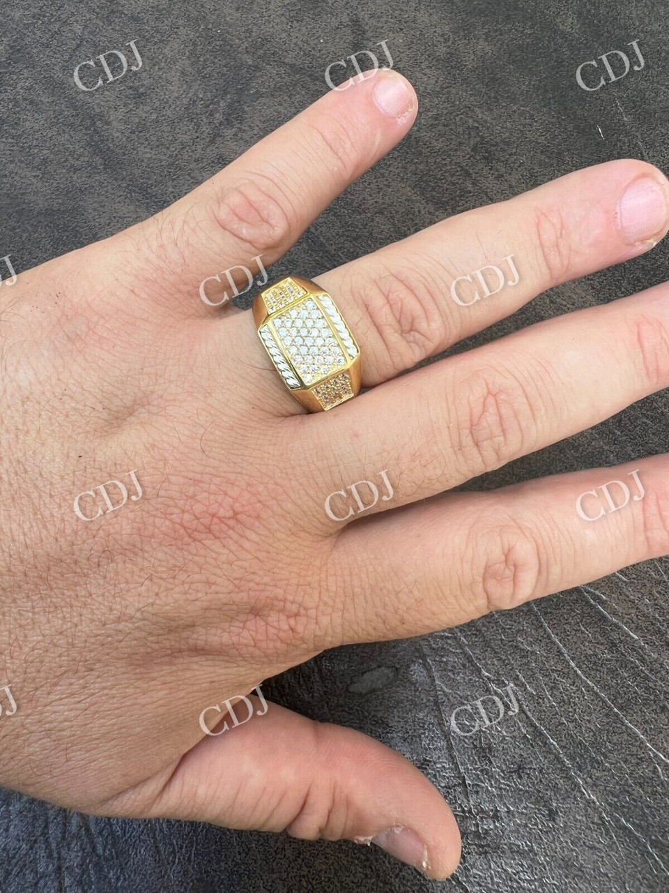 Hip Hop Diamond Yellow Gold Ring For Men's  customdiamjewel   