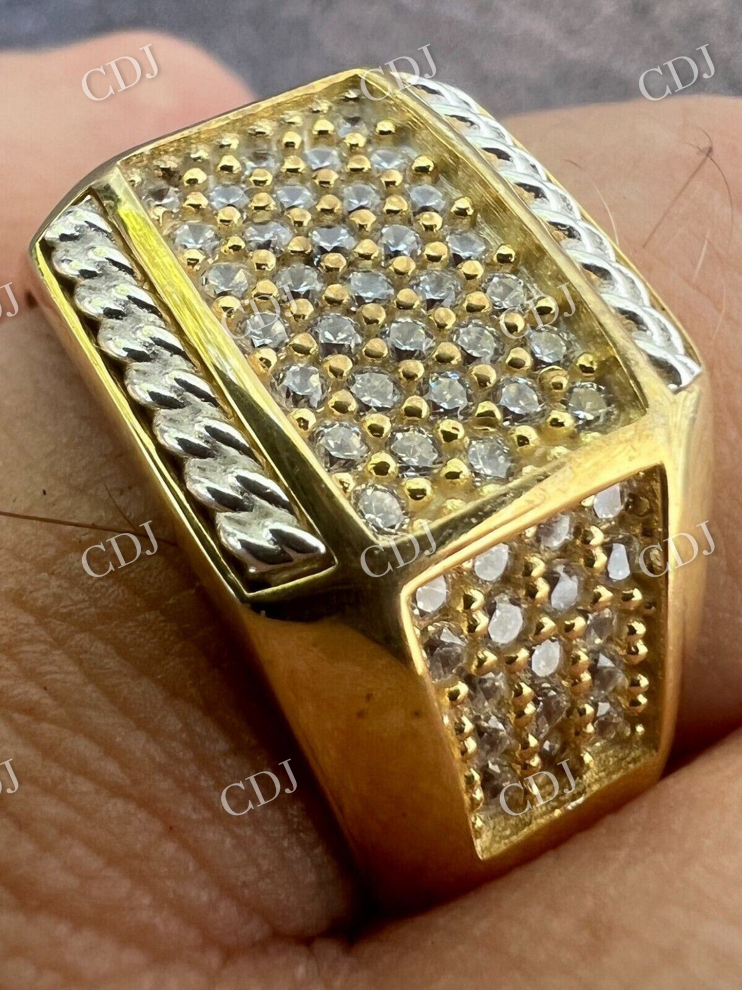 Hip Hop Diamond Yellow Gold Ring For Men's  customdiamjewel   