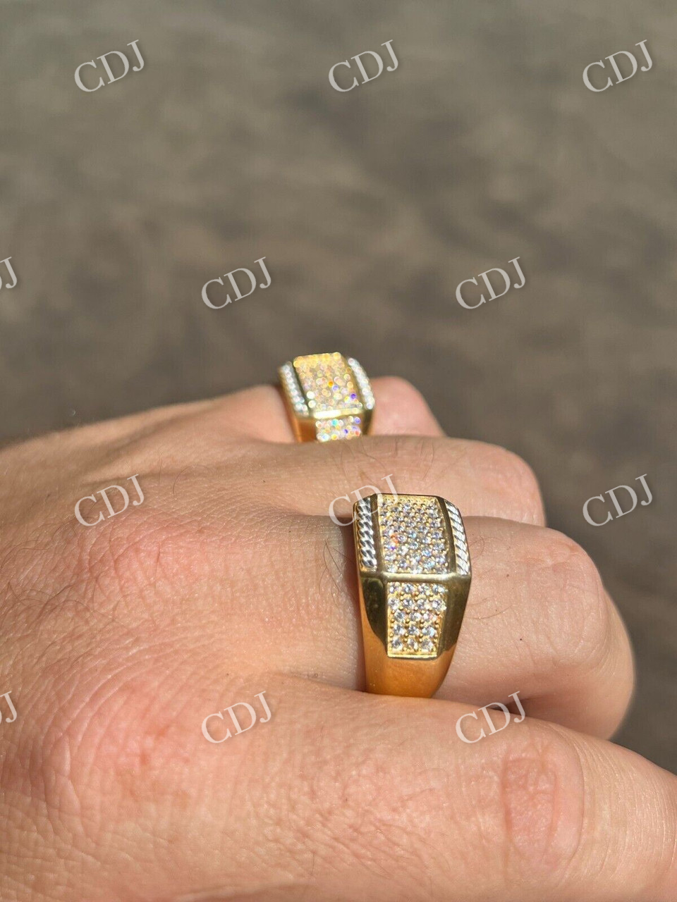 Hip Hop Diamond Yellow Gold Ring For Men's  customdiamjewel   