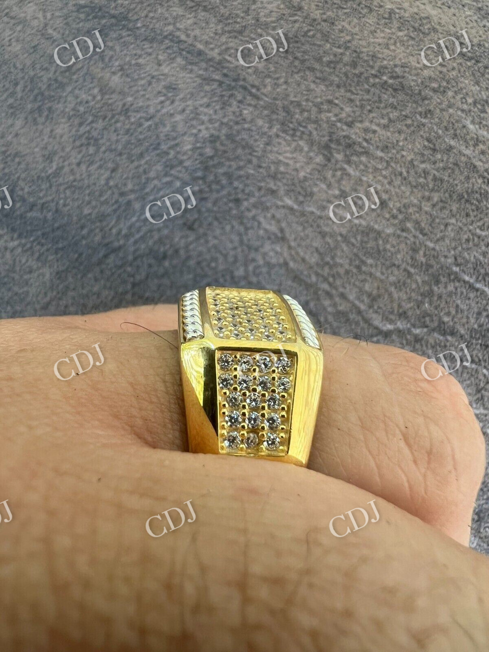 Hip Hop Diamond Yellow Gold Ring For Men's  customdiamjewel   