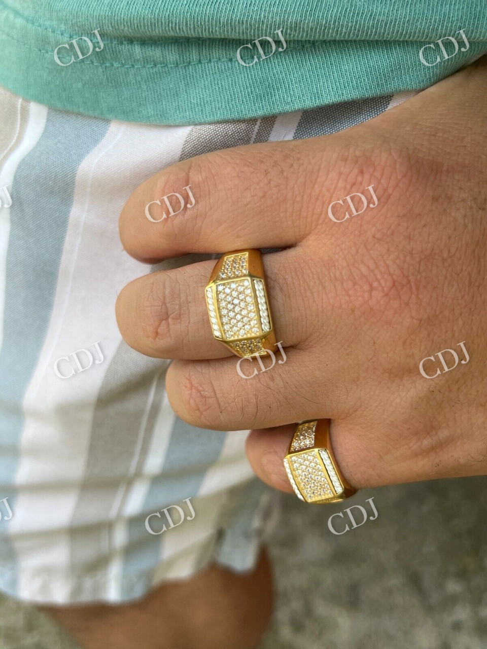 Hip Hop Diamond Yellow Gold Ring For Men's  customdiamjewel   