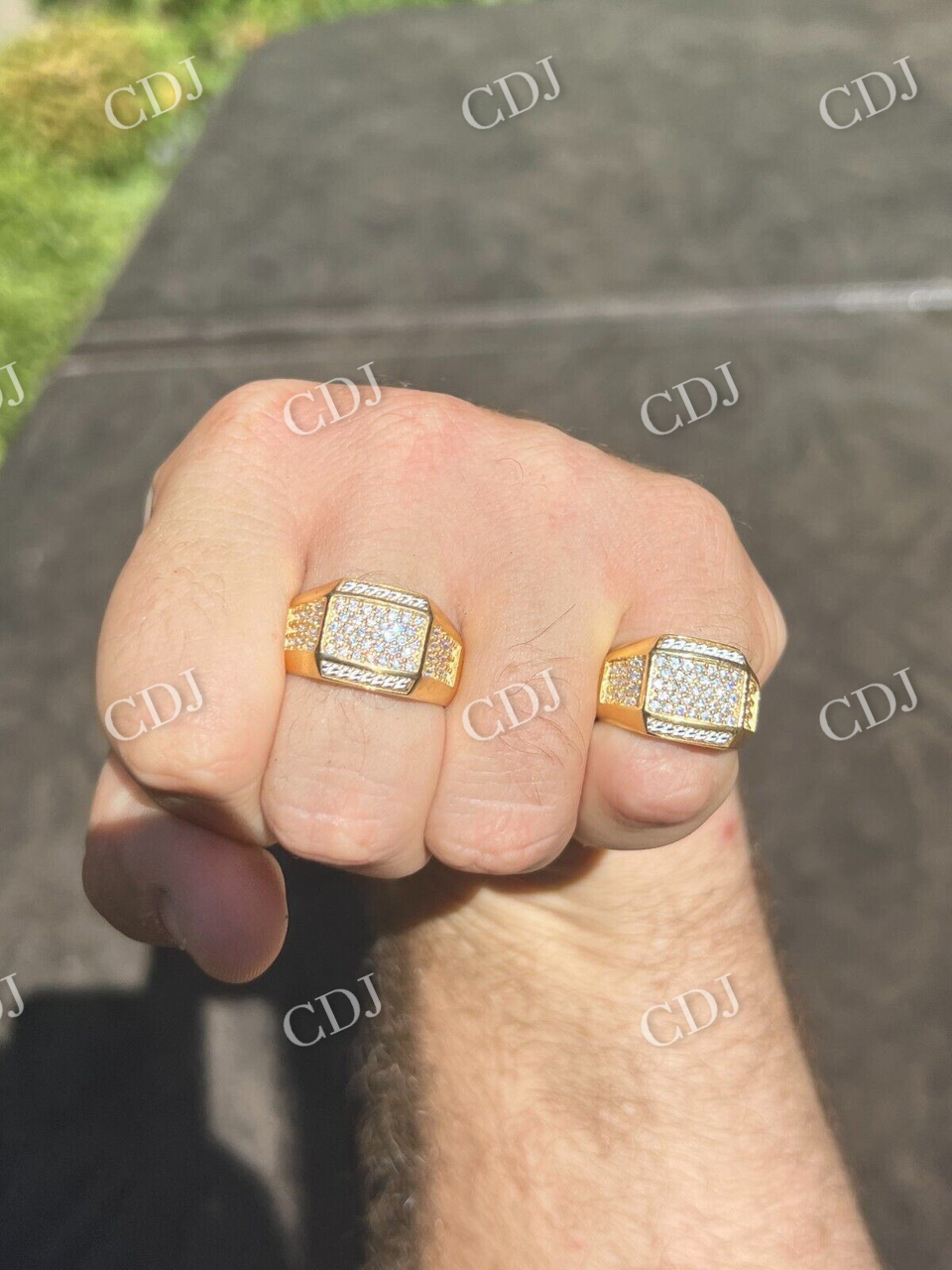 Hip Hop Diamond Yellow Gold Ring For Men's  customdiamjewel   