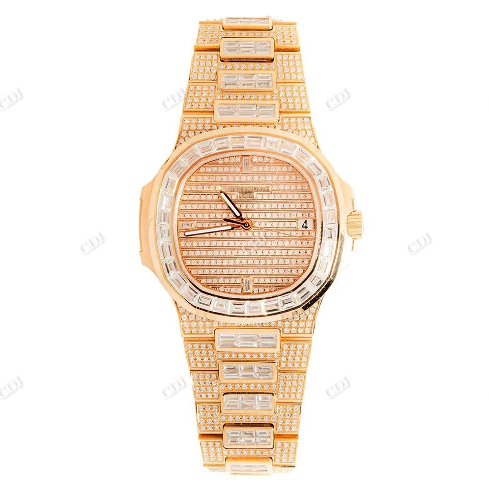 Patek Philippe Customized Baguette Diamond Watch  customdiamjewel   